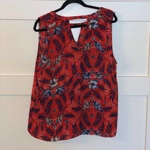 Collective Concepts Red Floral Sleeveless (XXL)